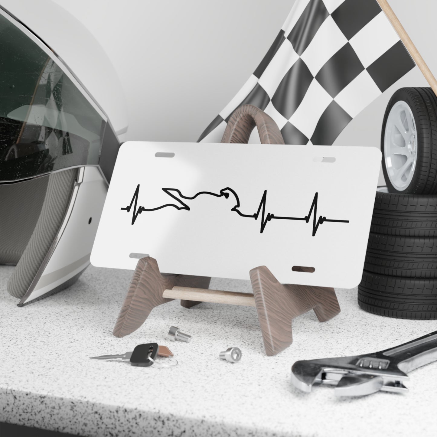 "Motorcycle Heartbeat" Car Plate